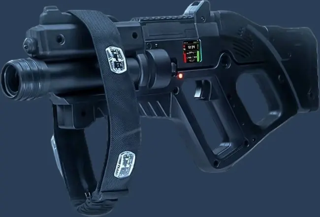 High-tech laser tag gun used at Laser Tag Los Angeles locations including Santa Monica, Torrance, Glendale, Rancho Cucamonga, Simi Valley, Pasadena, and Orange County for action-packed, immersive laser tag experiences.